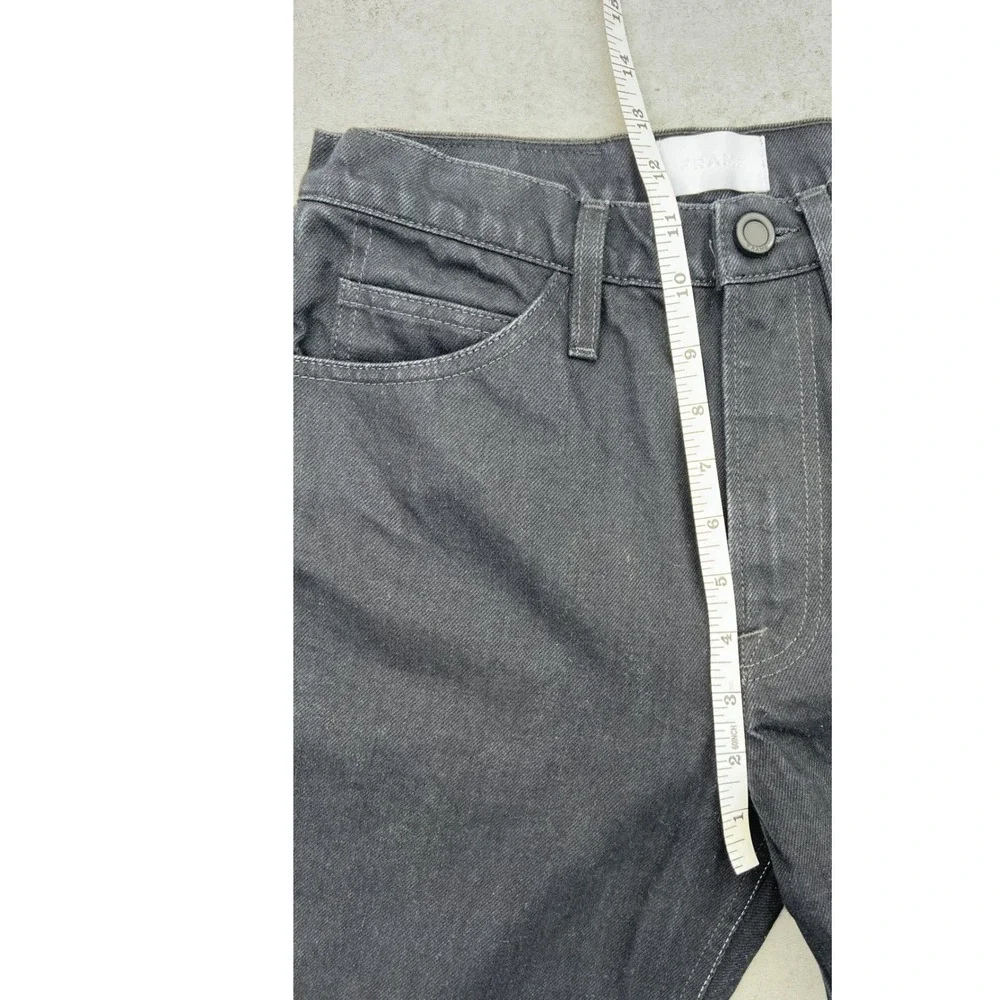 FRAME Le Italien Flare Jeans Noir‎ Black High Rise Rigid Cotton Italy 26 x 32